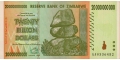 Zimbabwe 20000000000 2008 UNC P-86